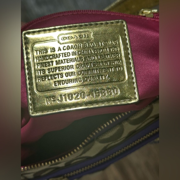 Coach Poppy Tartan Plaid Signature Glam Bag - Picture 10 of 10